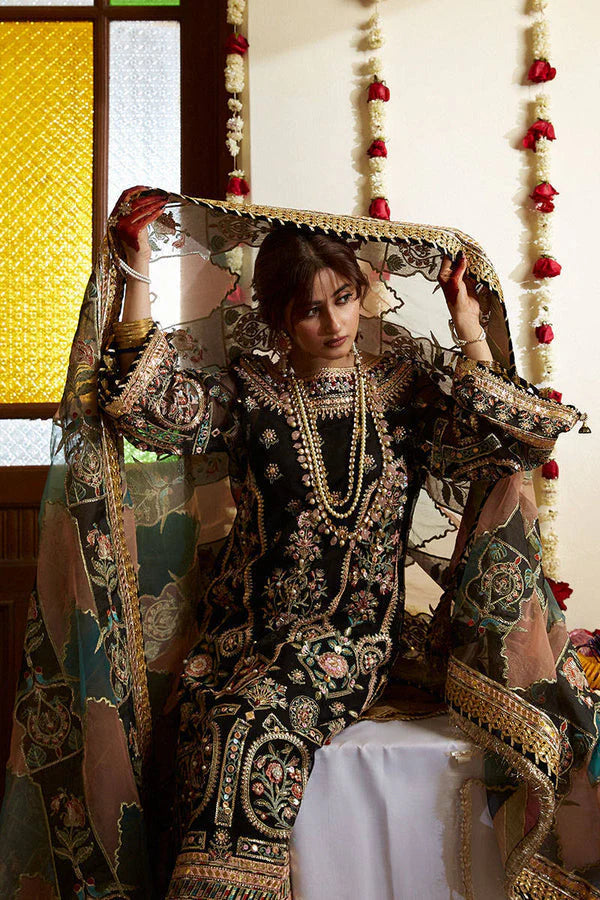 03-Piece Heavy Embroidered Embellished Organza Gharara Set - Ready To Wear