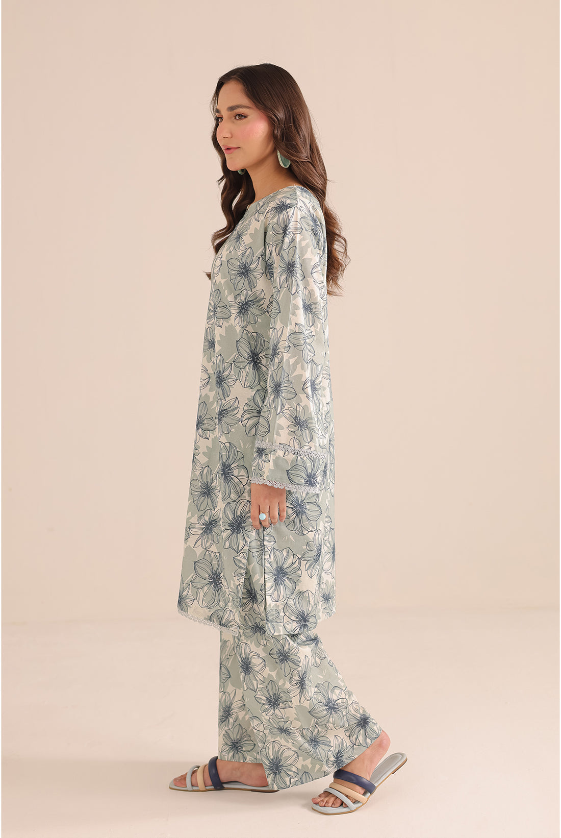 2 Piece Stitched Printed Cotton Lawn Suit - Ready to Wear