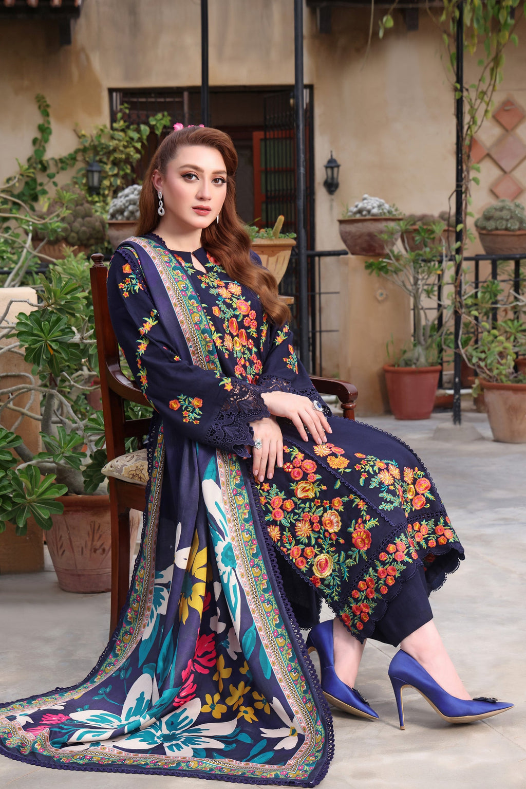 3 Piece Stitched Dhank Suit - Ready to Wear