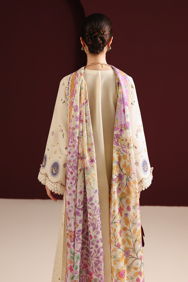 Beige Embroidered Lawn Suit With Cambric Trouser