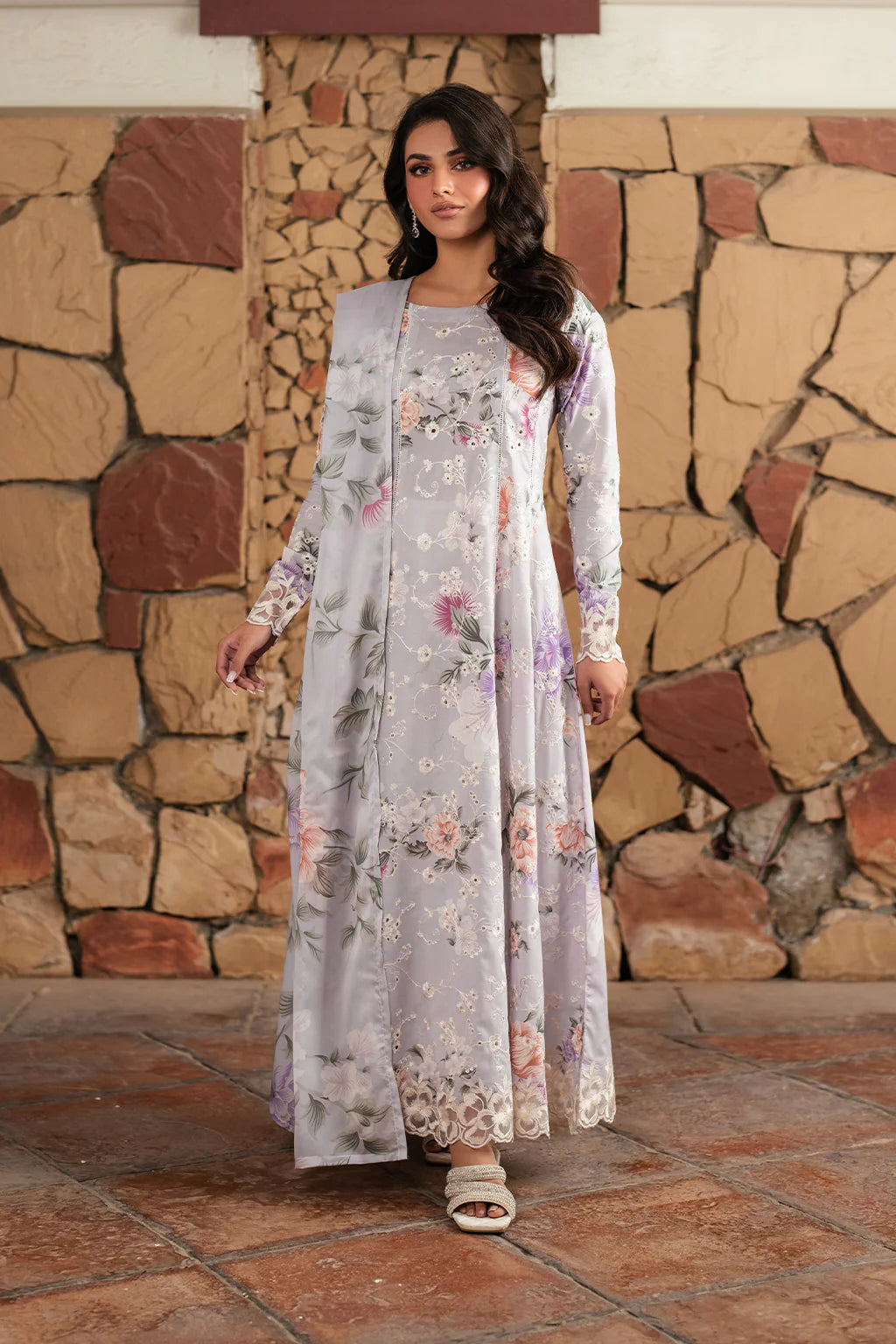 3 Piece Stitched Lawn Dress - Ready to Wear