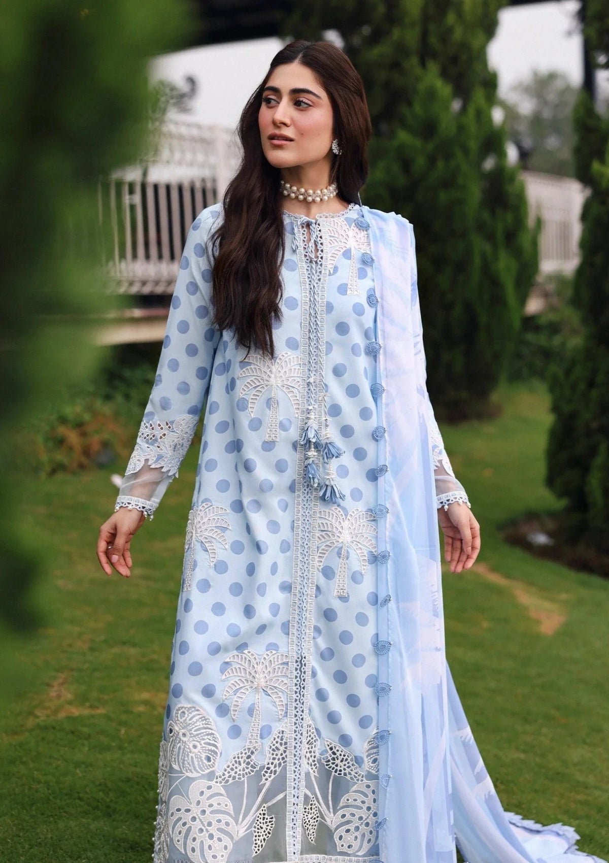 3 Piece Printed Lawn Chikankari Suit with Chiffon Dupatta | Ready to Wear