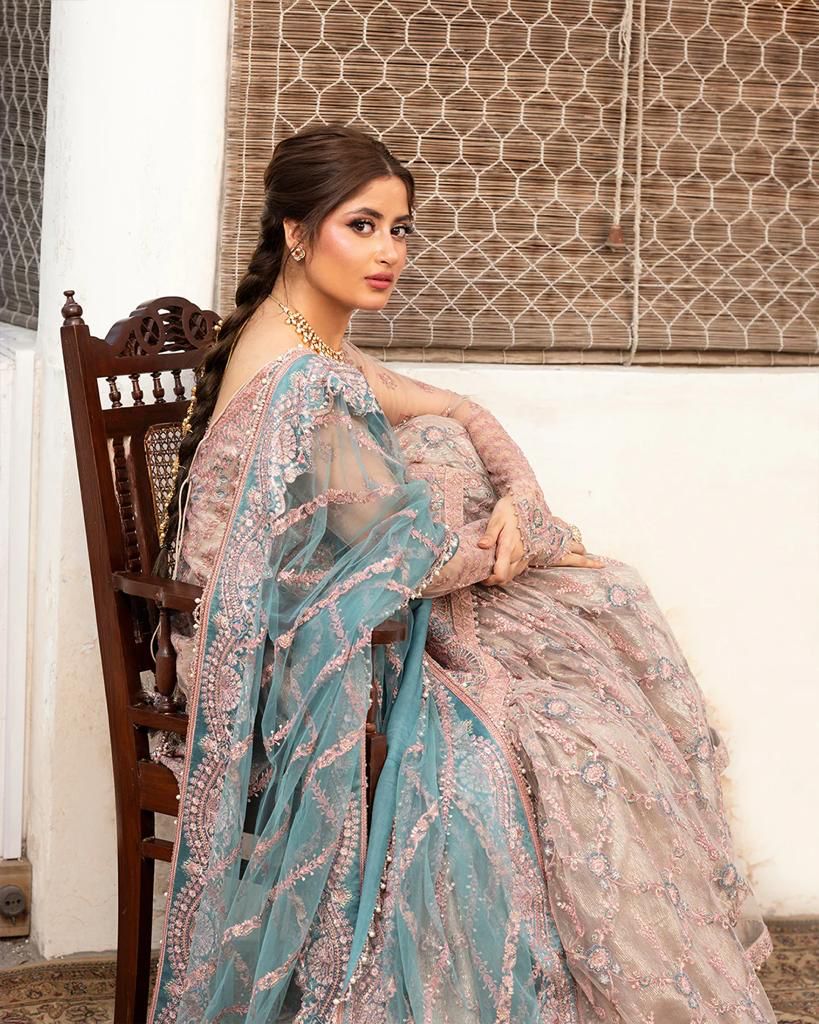 03-Piece Heavy Embroidered With Net Dupatta - Ready To Wear