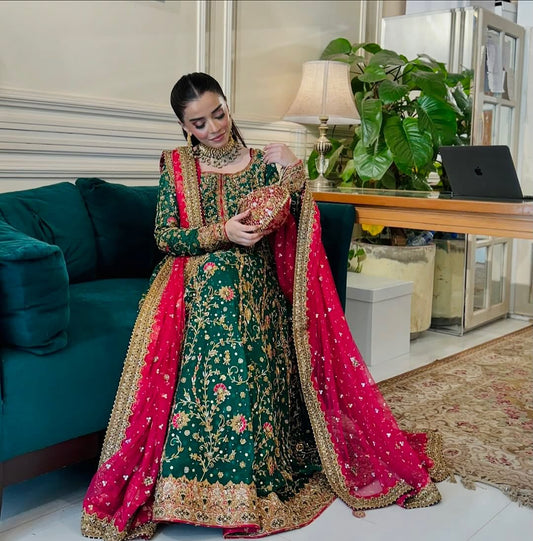 Emerald Green & Pink Formal Wedding Collection – Ready to Wear