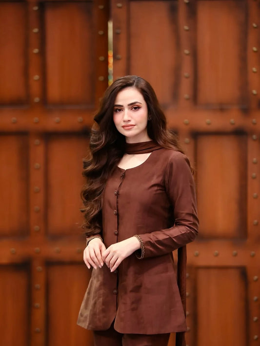 03-Piece Russian Silk Dress - Ready To Wear