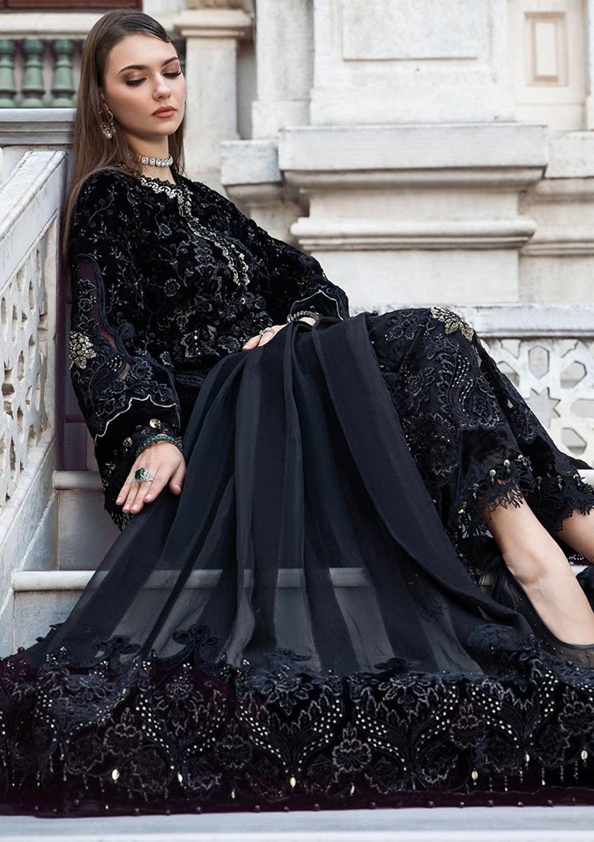 3 Piece Stitched Velvet suit - Ready to Wear