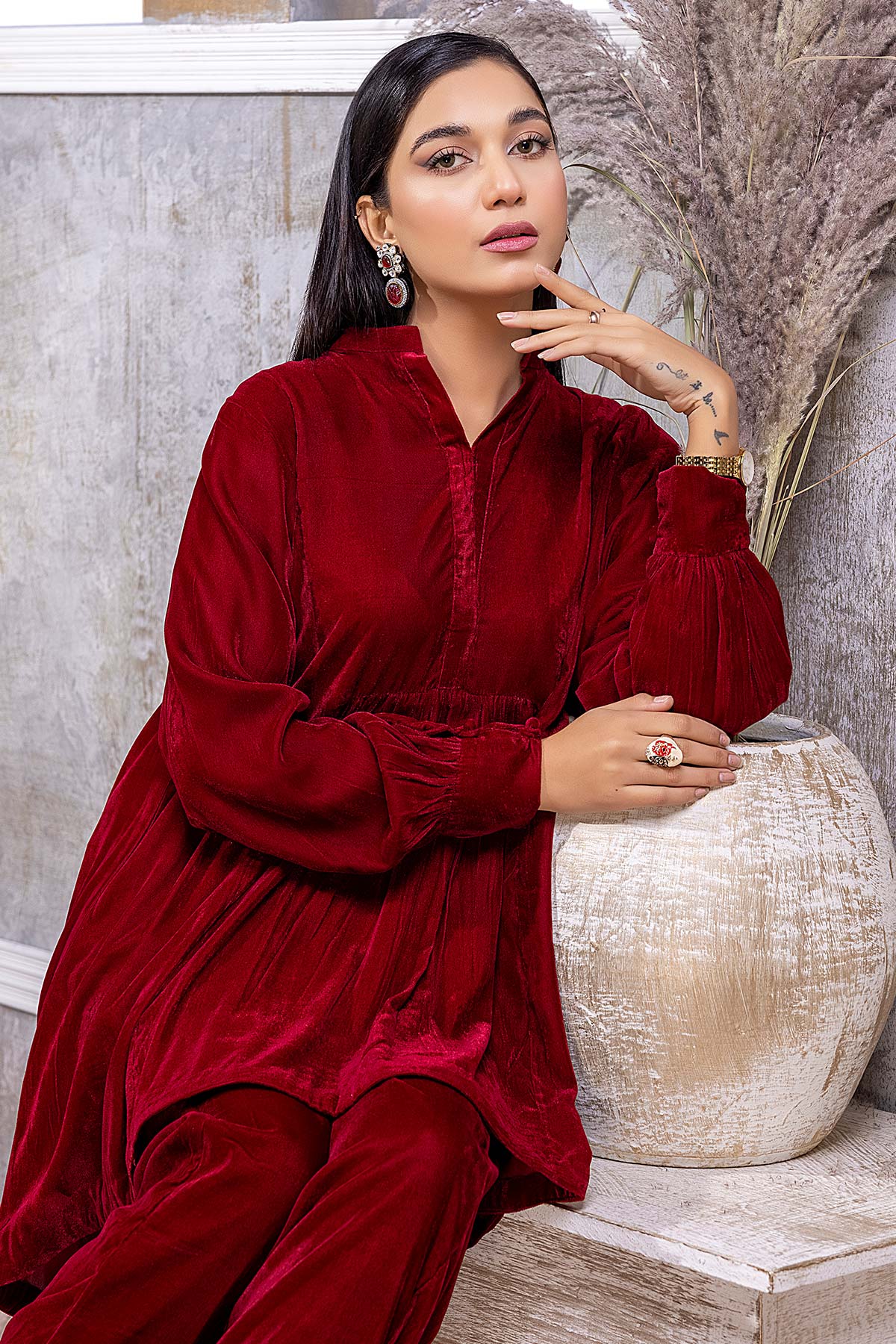 2 Piece co-ord Valvet set - Ready To Wear