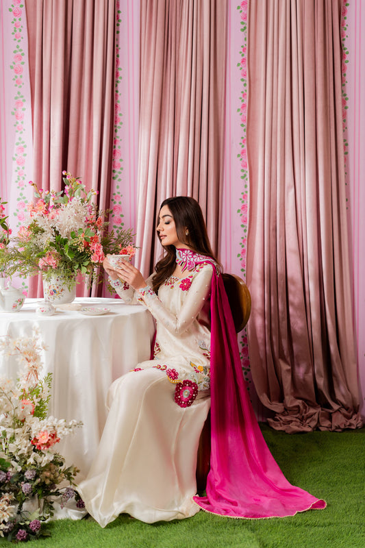 Luxe Silk Embroidered 3-Piece Suit | Ready to Wear