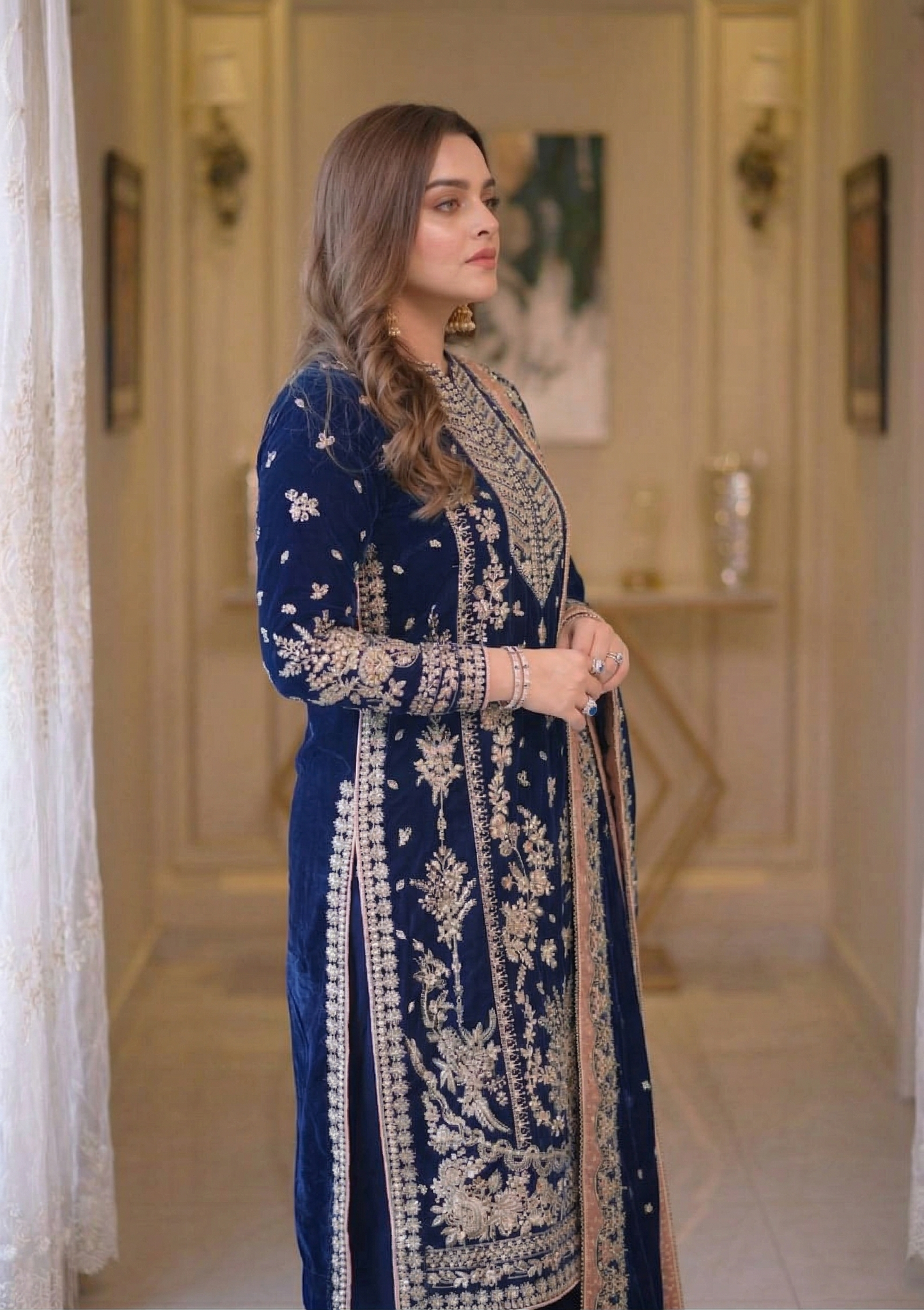 03-Piece Chiffon Suit With Embroidery - Ready To Wear