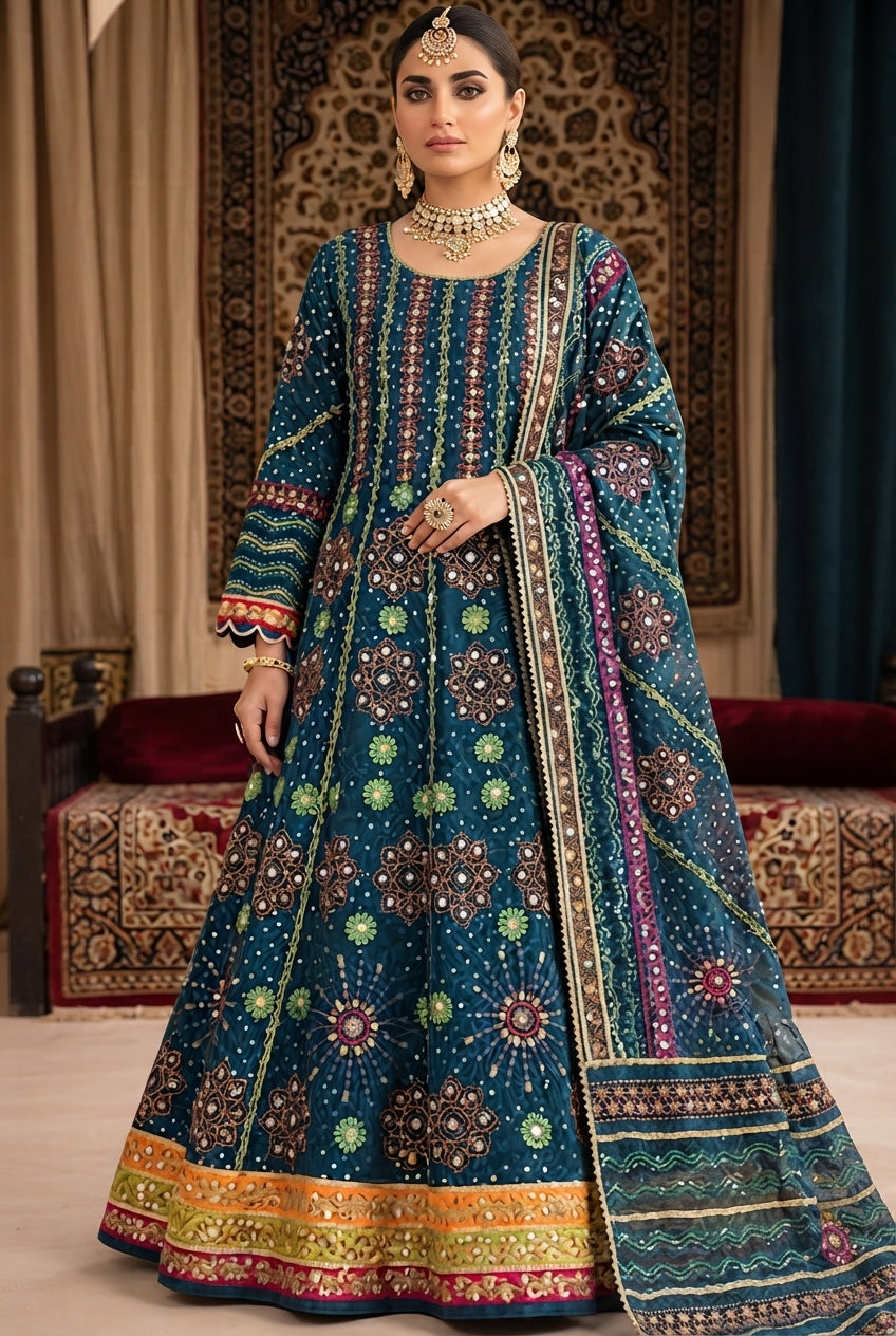 Chiffon Glamour – Premium Embroidered Maxi | Ready to Wear