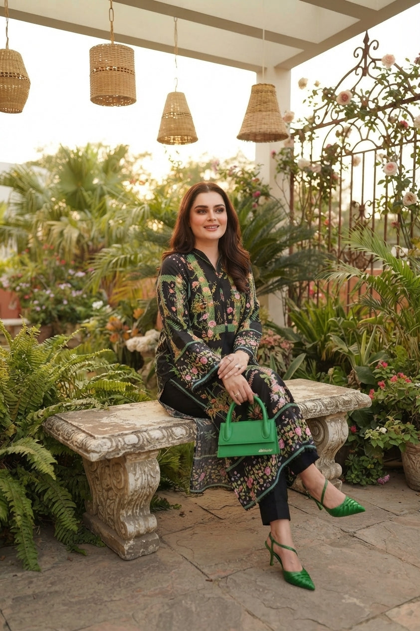 Silk Signature – Luxury Digital Printed 3-Piece Suit Ready to Wear