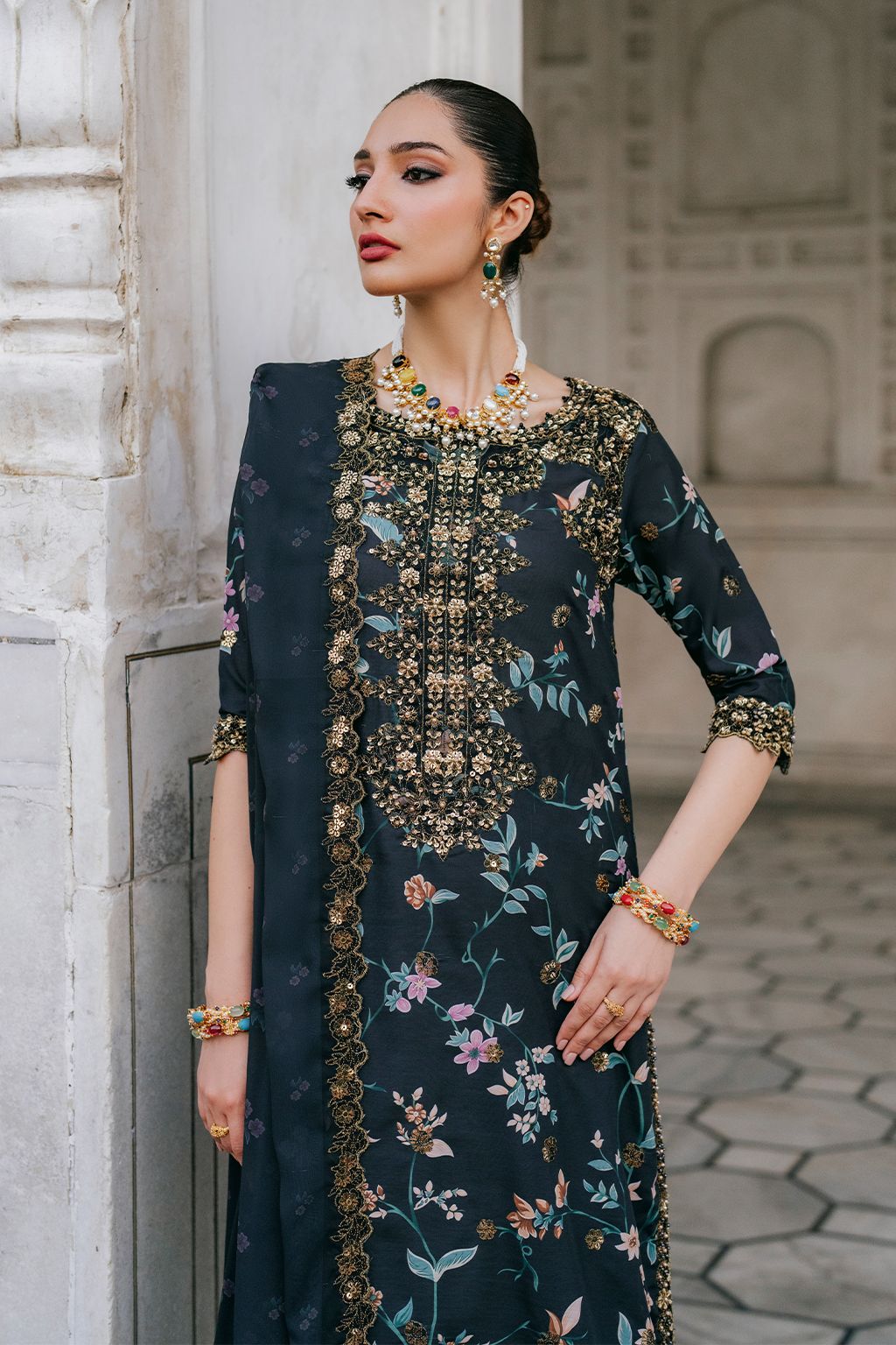 3 Piece Stitched Linen Dress - Ready To Wear