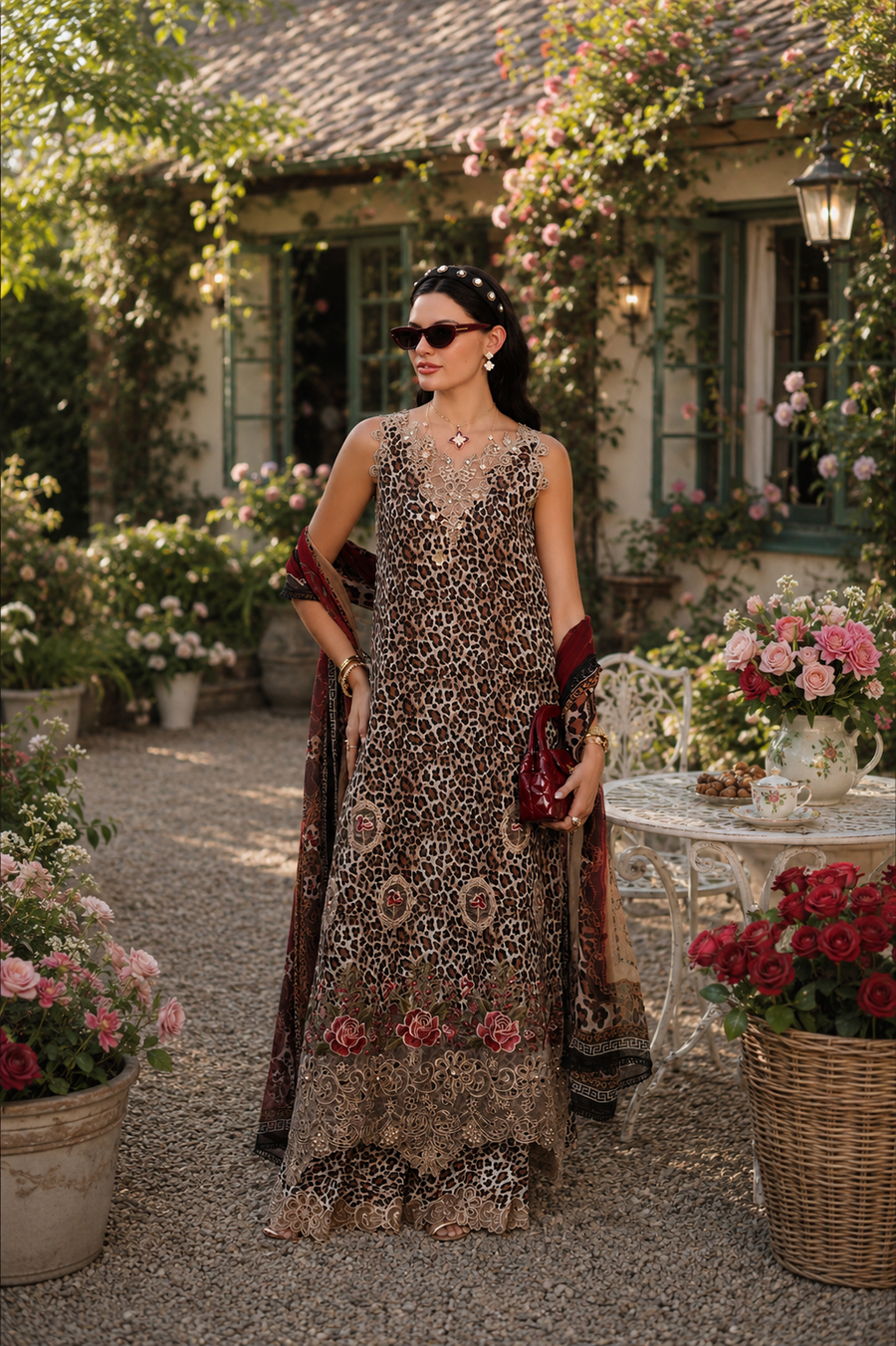 Luxury Silk Embroidered Silk 3-Piece Suit Ready to Wear