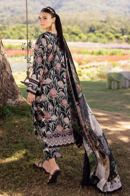 Mishal – Embroidered Digital Lawn & Chiffon 3 Piece Suit | Ready To Wear