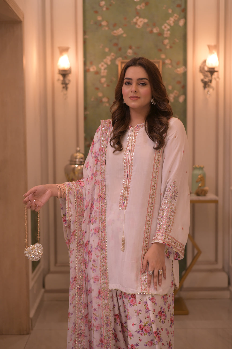 Silk Elegance – Embroidered 3-Piece Suit Ready to Wear