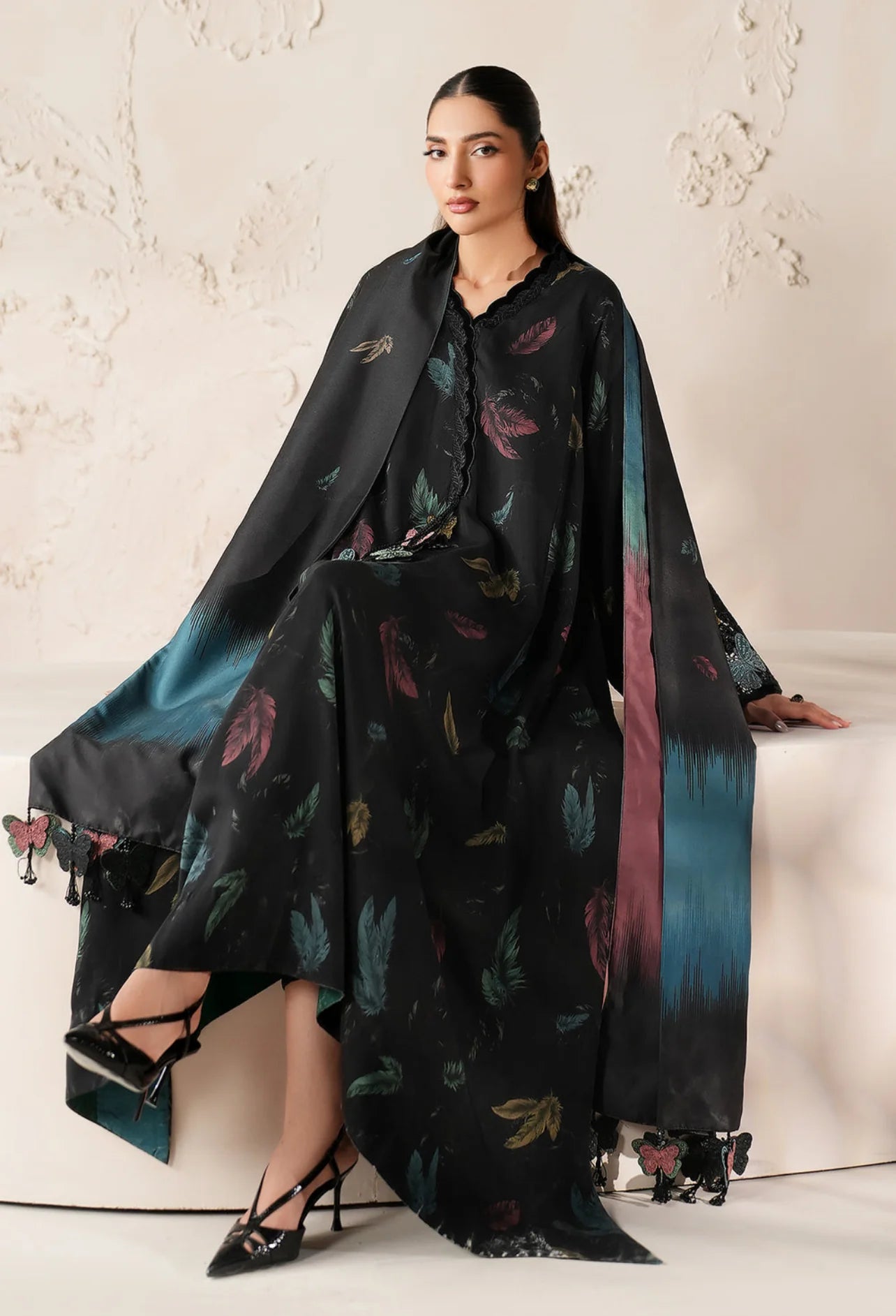 03-Piece Printed Lawn Suit With Chiffon Dupatta | Ready To Wear