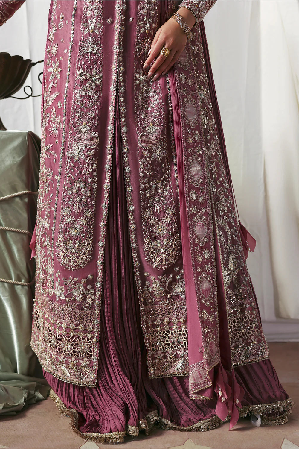 03-Piece Organza Suit With Embroidery - Ready To Wear