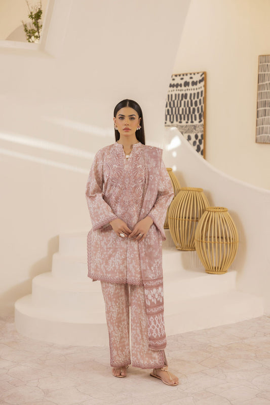 3 Piece Stitched Lawn Suit - Ready to Wear