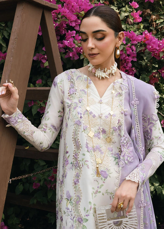 03-Piece Embroidered Lawn Suit With Chiffon Dupatta | Ready To Wear