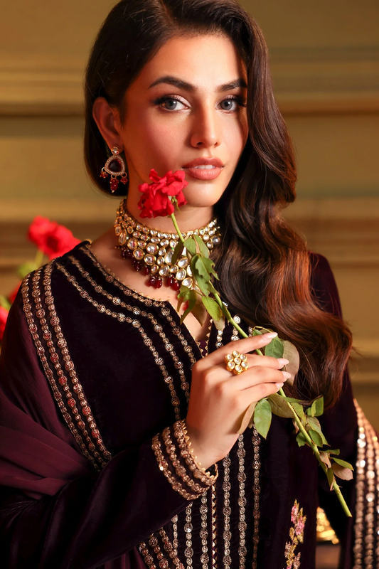 Luxury Heavy 3-Piece Embellished Velvet Dress