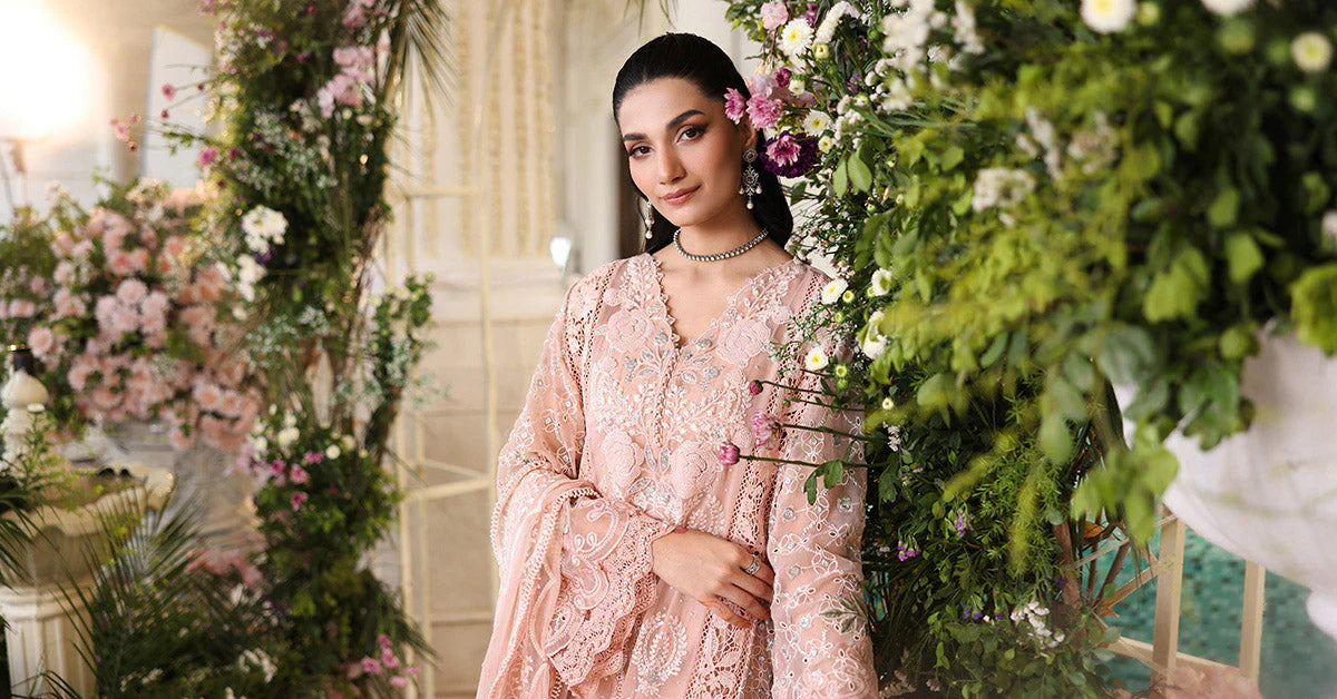 03-Piece Chiffon Suit With Heavy Embroidery - Ready To Wear