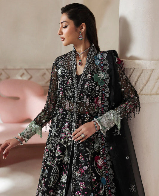 03-Piece Embroidered Organza Hand-Embellishment - Ready To Wear