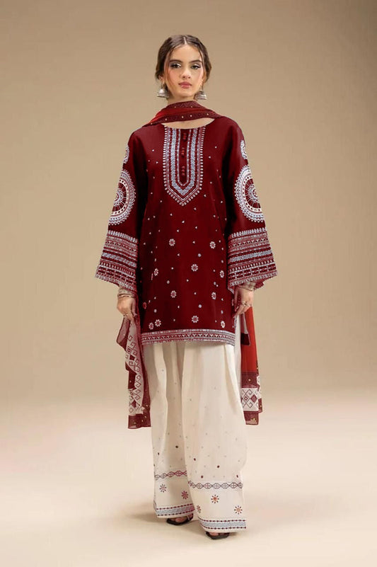 JAZMIN - STITCHED 3PC DHANAK EMBROIDERED SUIT