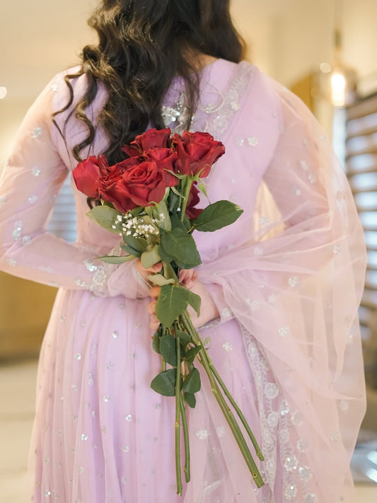Lavender Pishwas Majesty – Luxury Embroidered Formal | Ready to Wear
