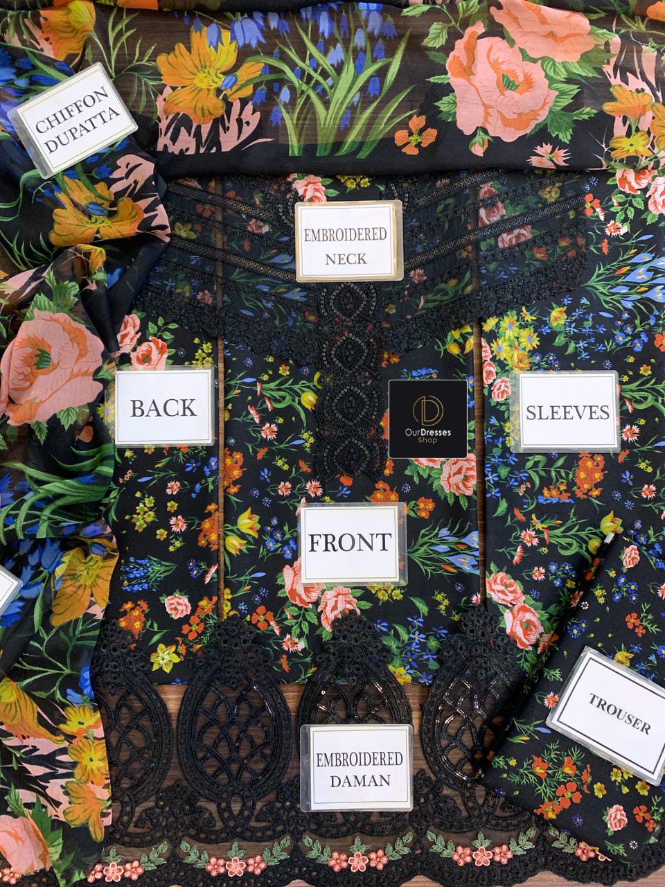 3 Piece Stitched Lawn Suit - Ready To Wear