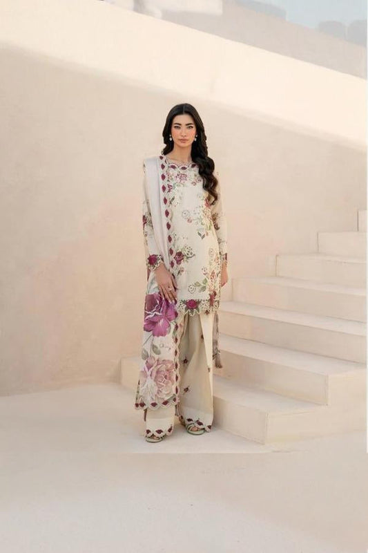3 Piece Stitched Lawn Dress - Ready To Wear