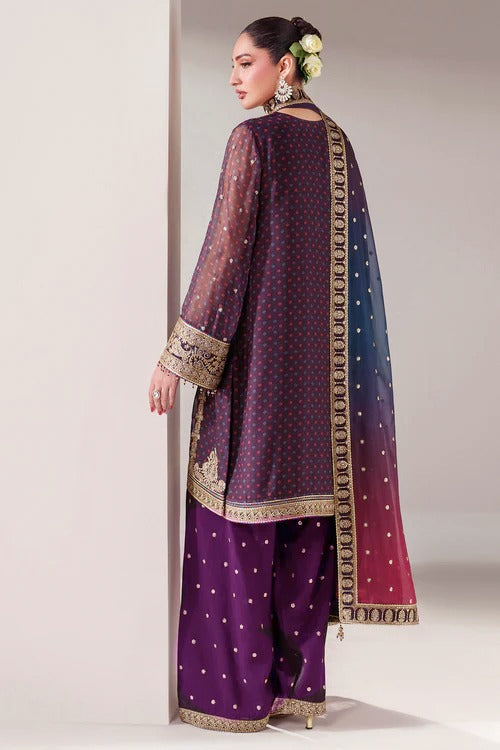 3 Piece Stitched Chiffon Embroidery Dress - Ready To Wear