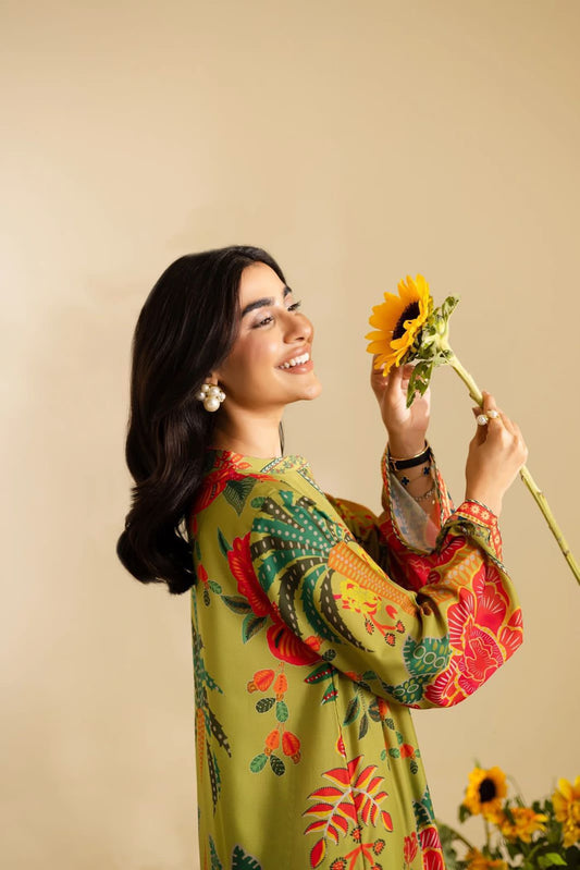 2 Piece Stitched Linen Cord Set - Ready To Wear