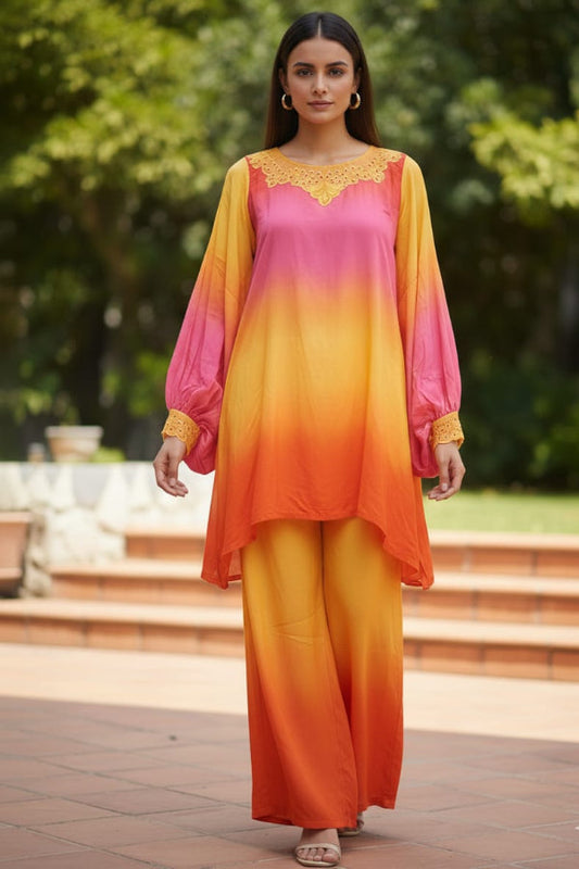 2 Piece Stitched Linen Dress - Ready To Wear