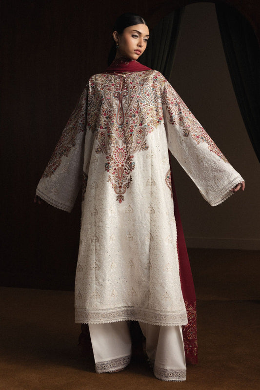 03-Piece Lawn Suit With Chikankari Embroidery - Ready To Wear