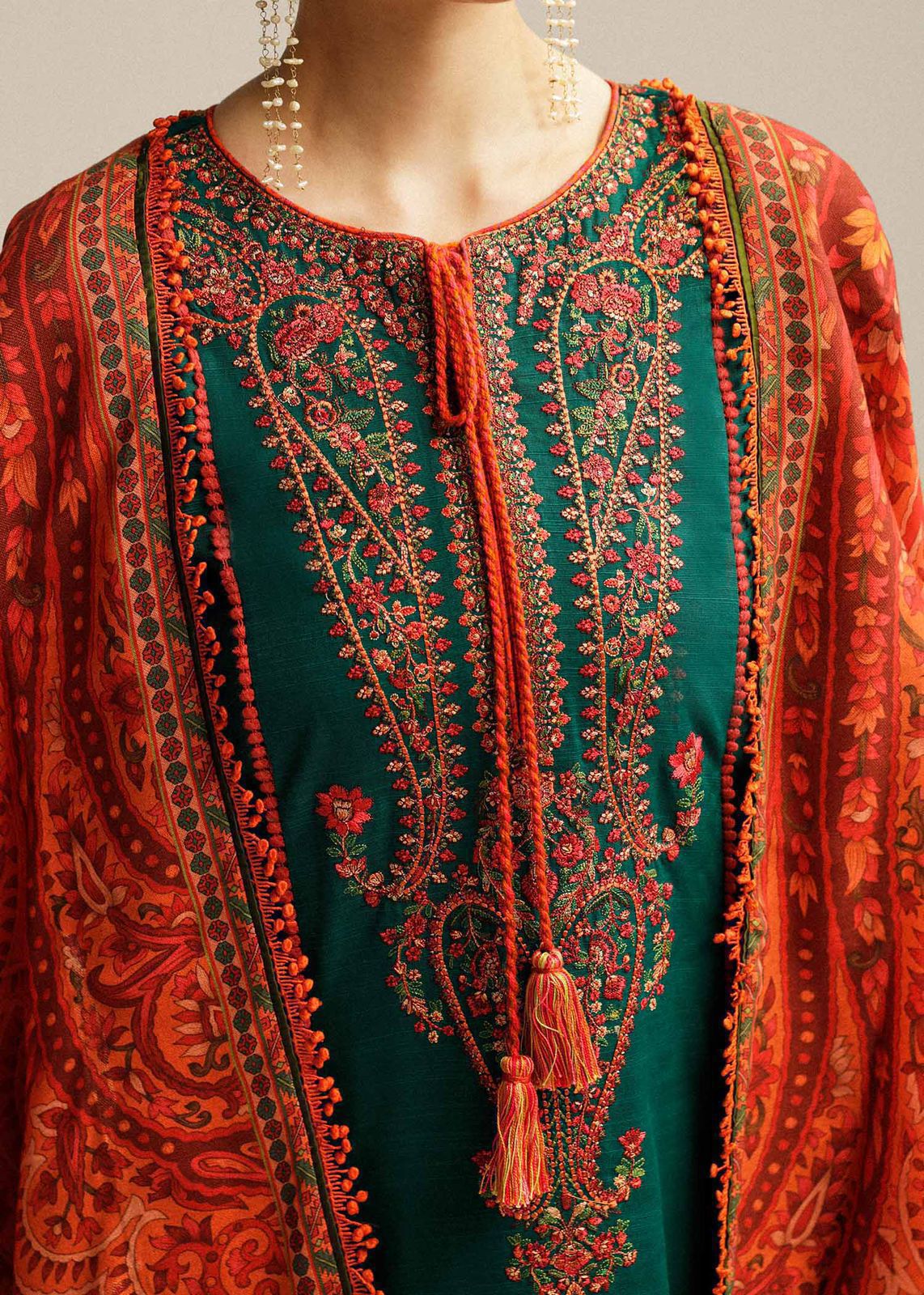03-Piece Lawn Suit With Embroidery - Ready To Wear