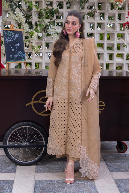 03-Piece Cotton Suit With Chikankari Embroidery - Ready To Wear