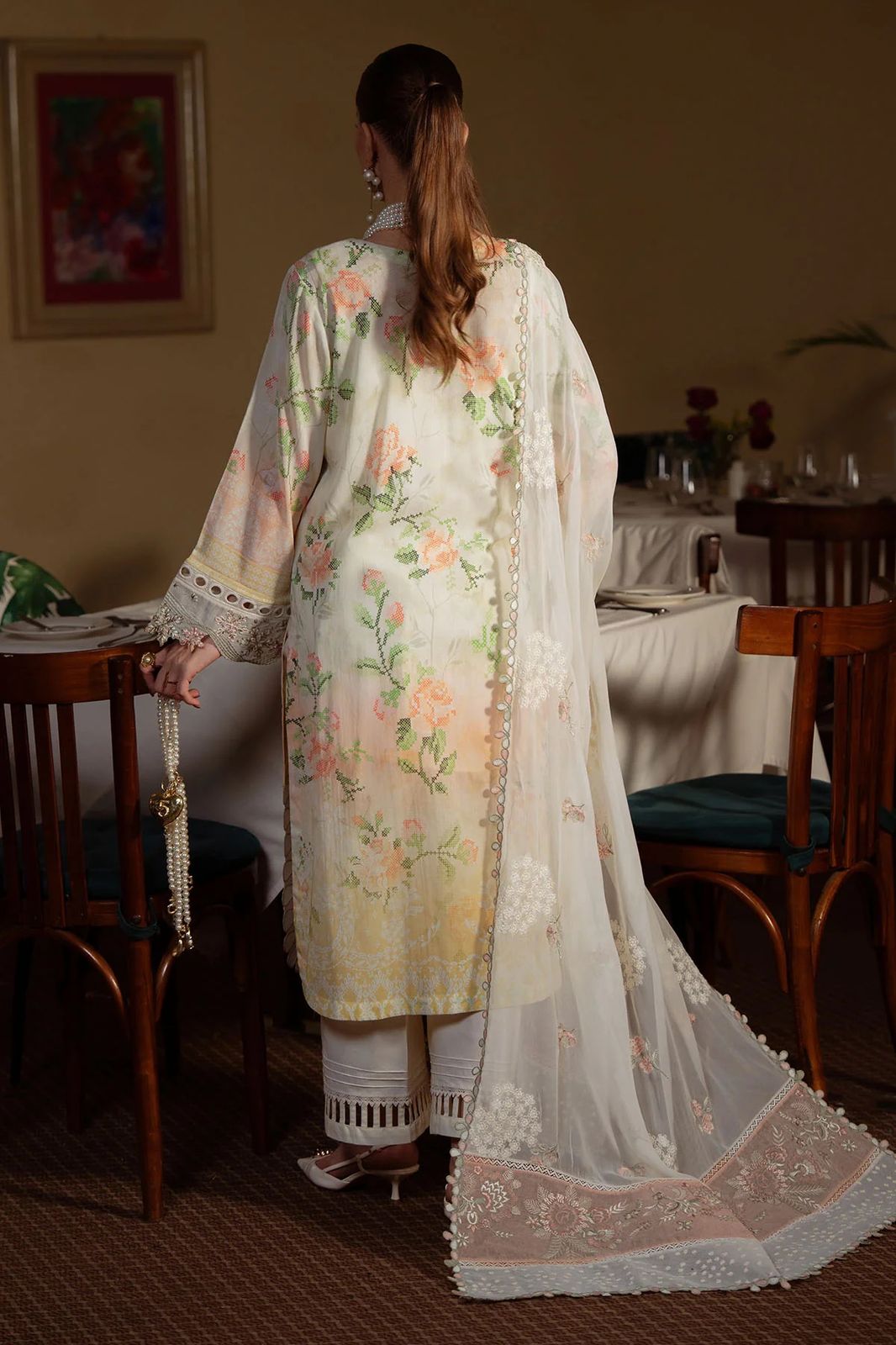 03-Piece Printed Lawn Suit With Chiffon Dupatta - Ready To Wear