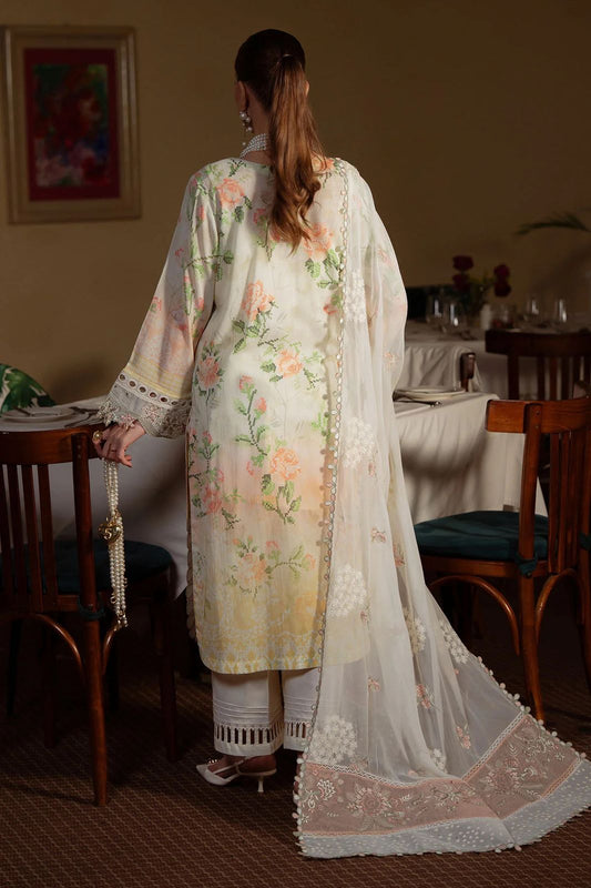 03-Piece Printed Lawn Suit With Chiffon Dupatta - Ready To Wear