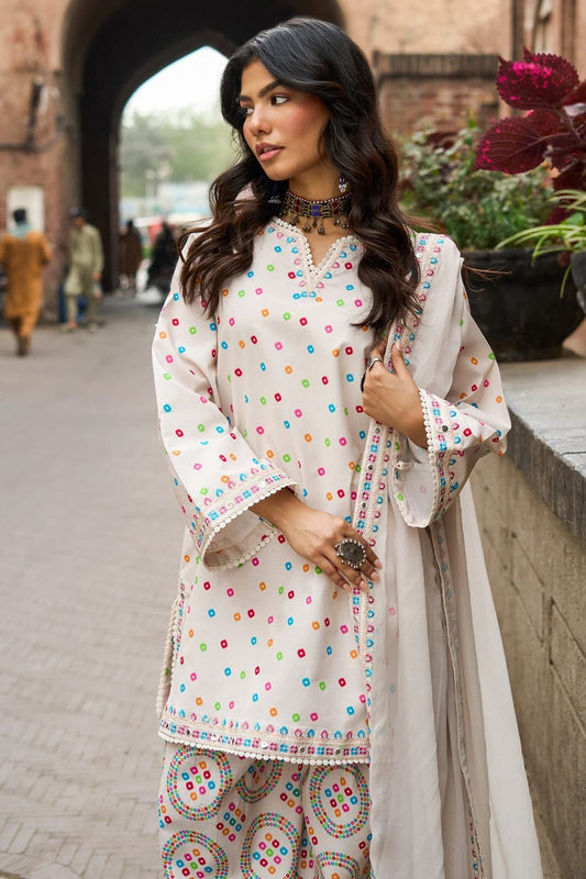 Digital Printed Silk Suit with Matching Silk Dupatta | Ready to Wear
