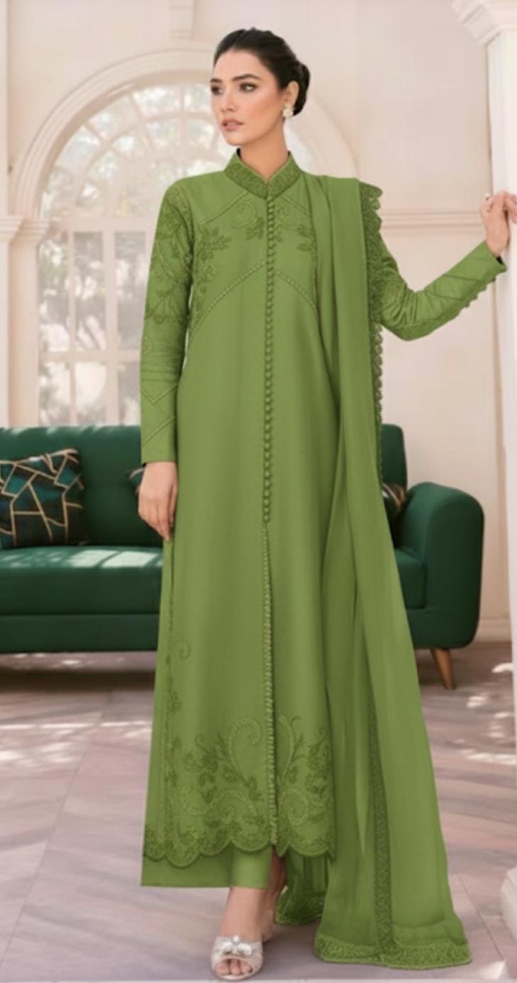 3 Piece Stitched silk suit - Ready to Ware