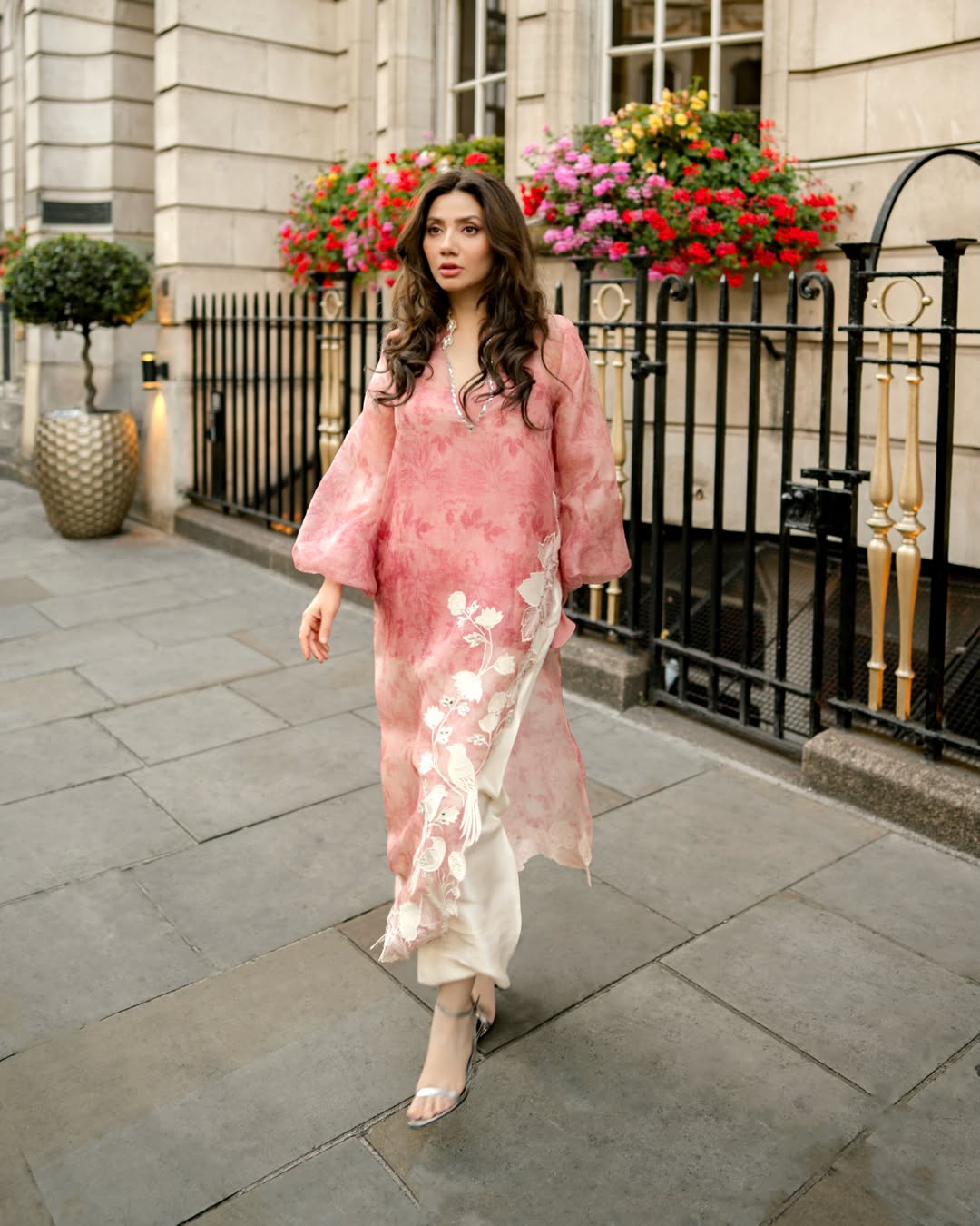 3-Piece Luxury Sheesha Silk Embroidered Suit with Satin Silk Trouser | Ready to Wear