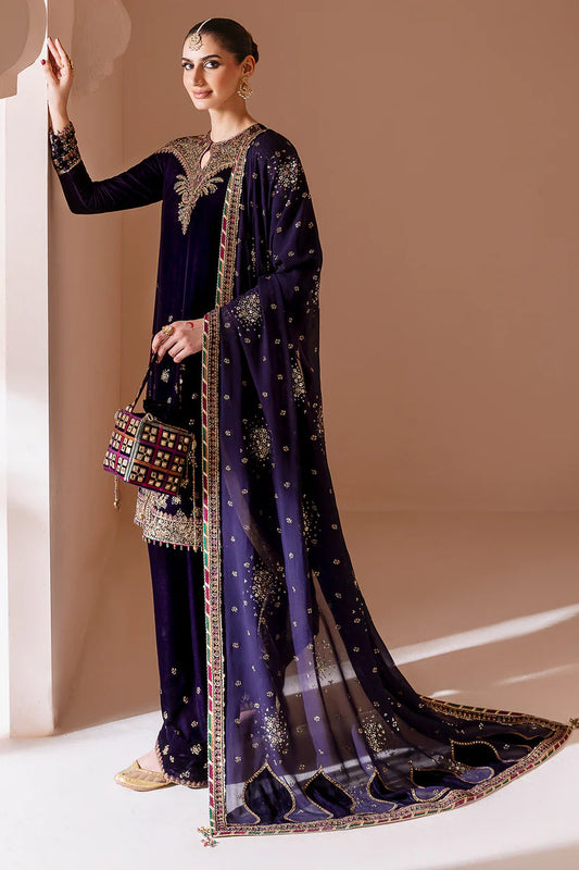 03 Piece premium Micro Velvet Suit - Ready To Wear