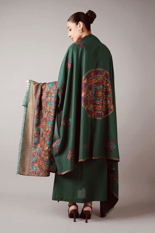 03-Piece Embroidered Dhank Suit - Ready To Wear