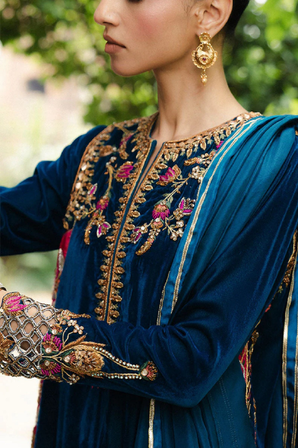 3 Piece Stitched Velvet Suit - Ready to Wear