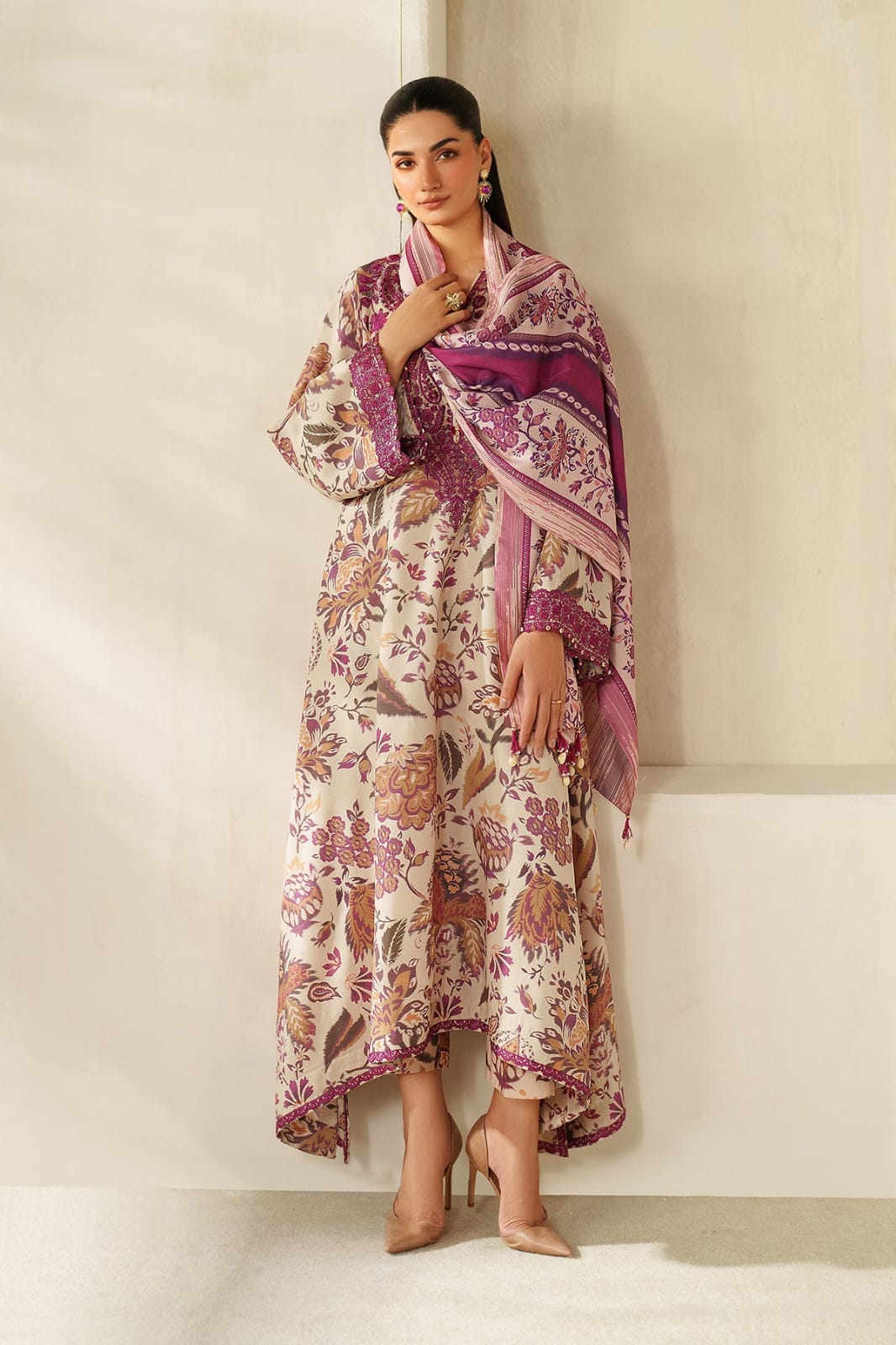 Lawn Embroidered 3 Piece Suit Ready To Wear