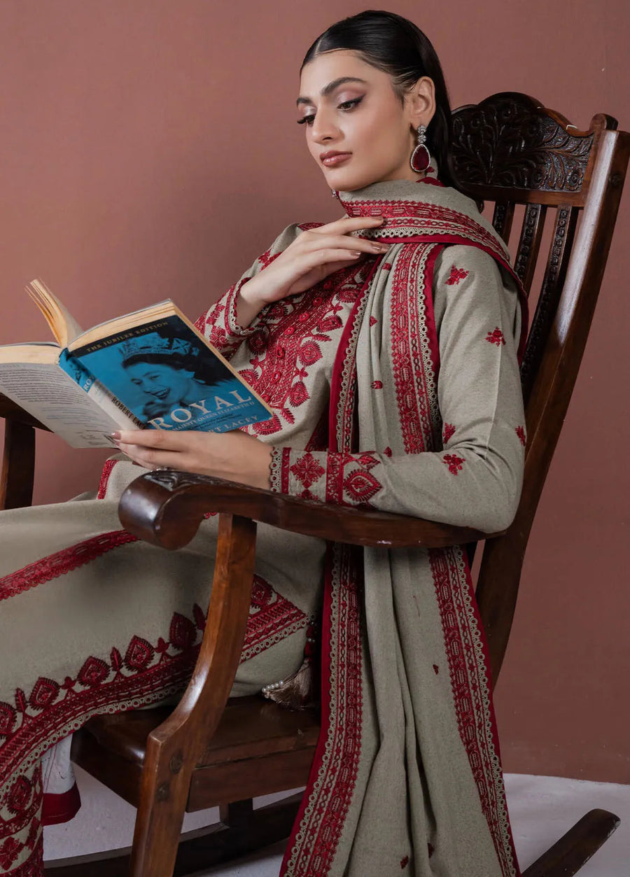 Winter Dhanak 3-Piece Embroidered Suit – Ready to Wear