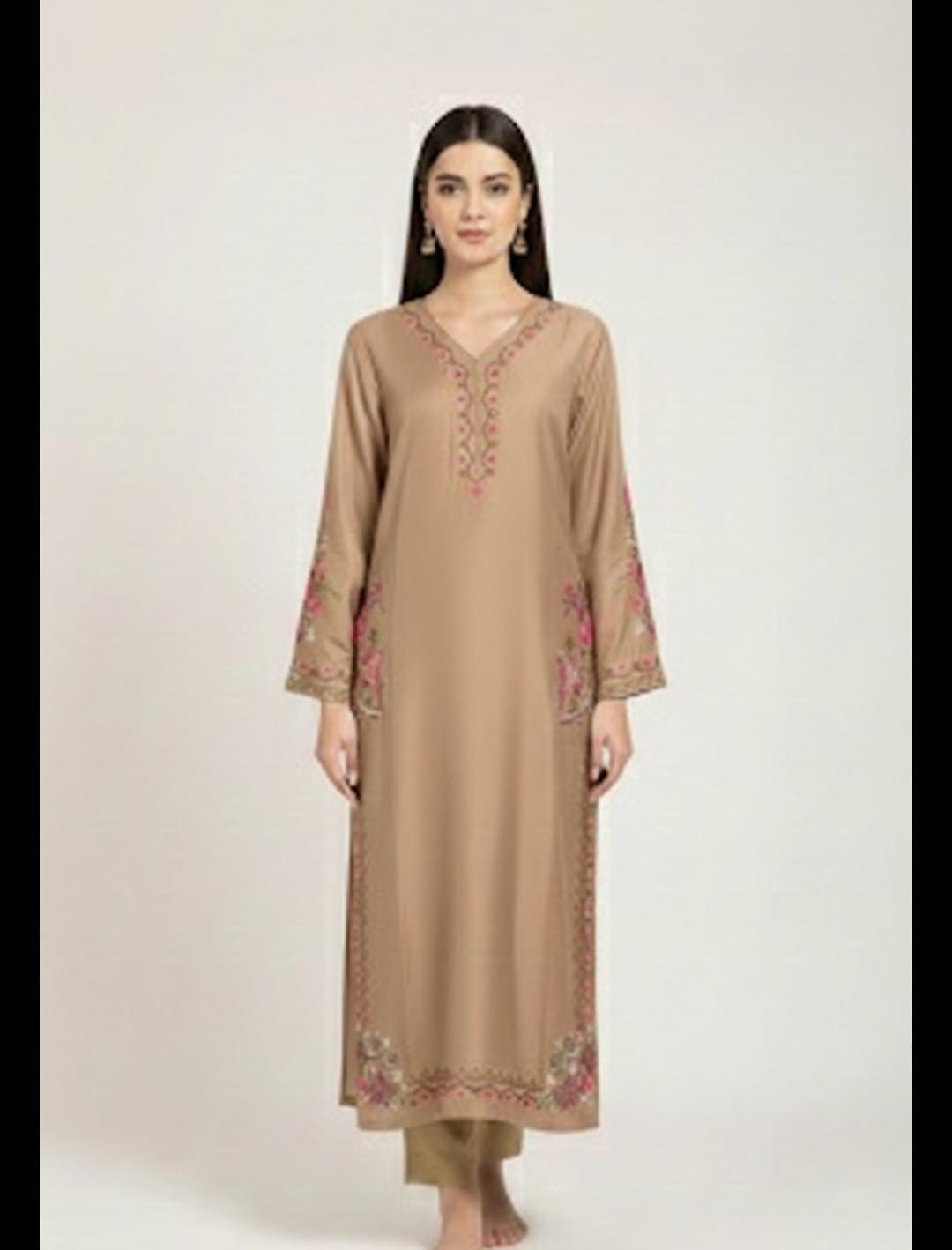 3 Piece Stitched Silk Dress - Ready To Wear