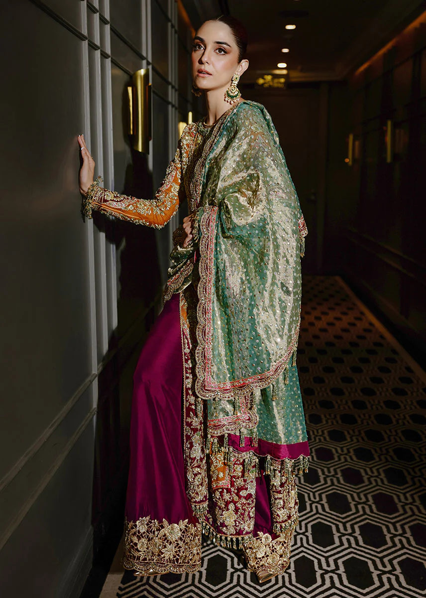 03-Piece Korean Sheesha Silk Suit - Ready To Wear