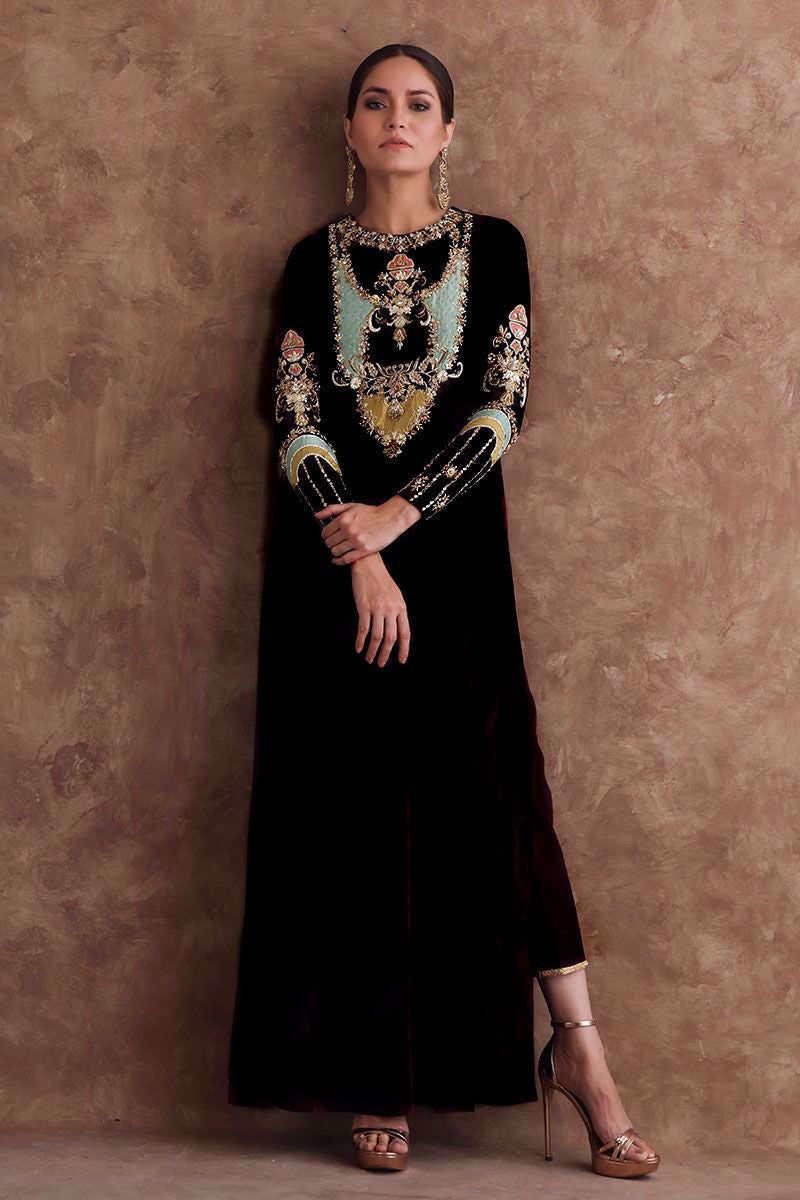3PC Raw Silk Dress With Organza Duppatta – UZS Collection USA