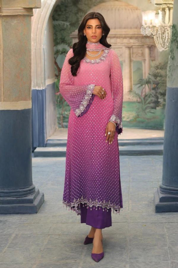 3 Piece Stitched Organza Suit - Ready To Wear